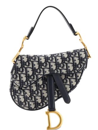 Dior Saddle Handbag Oblique Canvas Mini shoulder bag - women - Canvas - One Size - Blue