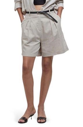 Barbour Luna Pleated Cotton & Linen Shorts in Light Sand at Nordstrom Rack, Size 12 Us / 16 Uk