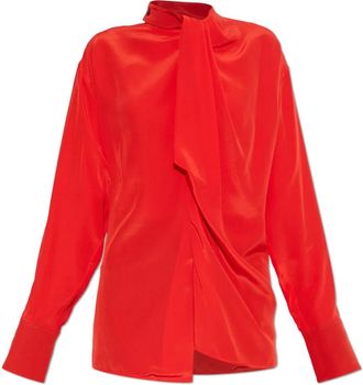 Victoria Beckham The Silk Shirt - Dames - Overhemden - Rood - S - Overhemden