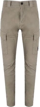 C.P. Company Stretch Satijnen Cargobroek - Heren - Slim Fit Broeken - Grijs - XL - Satijn - Broeken