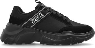 Versace Jeans Couture Sneakers met Logo - Heren - Sneakers - Zwart - 43 EU - Leer - Schoenen
