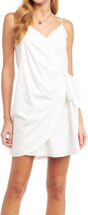 Naked Zebra Wrap Tie Mini Dress In Off White