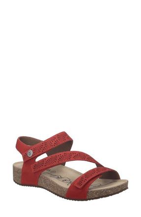 Josef Seibel Tonga 78 Ankle Strap Platform Wedge Sandal in Red at Nordstrom, Size 11-11.5Us