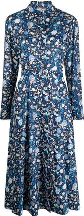 Evi Grintela Lana floral-print midi dress - women - Cotton - S - Blue