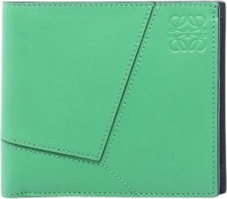 Loewe Pre-owned Puzzle Leather Bifold Wallet - Dames - Vintage Accessoires - Groen - ONE Size - Leer - Vintage