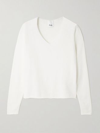 Allude Pullover In Misto Cotone E Cashmere - Crema