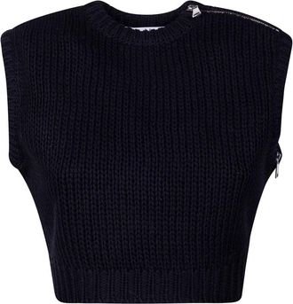 Max Mara Truien & Vesten, Dames, Zwart, XS, Mouwloze gebreide kleding