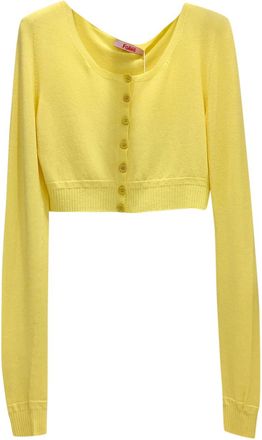 Blumarine Sunshine Yellow Soft Stretch Cropped Cardigan Size S