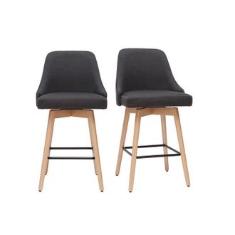 Miliboo Miliboo - Sgabelli da bar scandinavi girevoli grigio scuro h 65 cm (set di 2) hasta