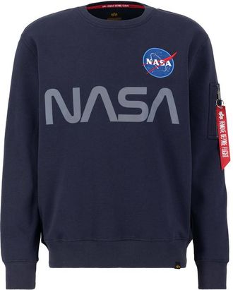 Alpha Industries Alpha Industries Mens NASA Reflective Sweatshirt - Blue - Size Small