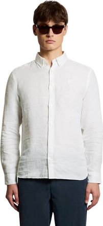 Lyle & Scott Ls Linen Shirt - Heren - Casual Overhemden - Wit - 2XL - Linnen - Overhemden