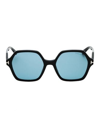 Tom Ford Womens Tom Ford Romy Smoke Hex Lens Shiny Black Sunglasses - Size: ONE size