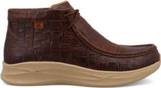 Twisted X Boots Mens Feather X Ultralite Croco Casual Chukka Shoe In Ginger