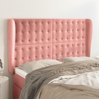 vidaXL Cabecero Con Orejas De Terciopelo Rosa 147x23x118/128 Cm Vidaxl