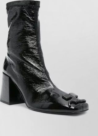 Courr&egrave;ges reedition glossy vinyl calfskin ankle boots