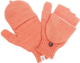 Nirvanna Designs Bryant Fingerless Gloves w/ Flap in Coral at Nordstrom