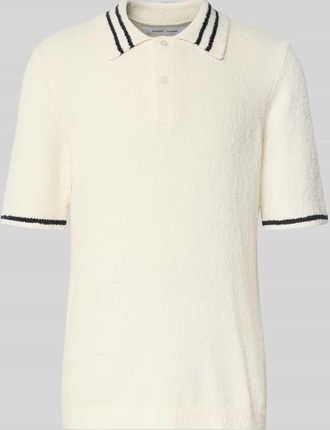 Samsøe & Samsøe Strickshirt mit Polokragen Modell SAPEDRO POLO in Offwhite, Größe XXL