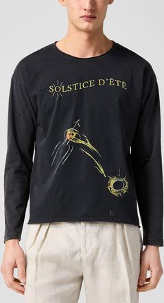 &Eacute;cole de Pens&eacute;e Mens Solstice perforated long-sleeve T-shirt