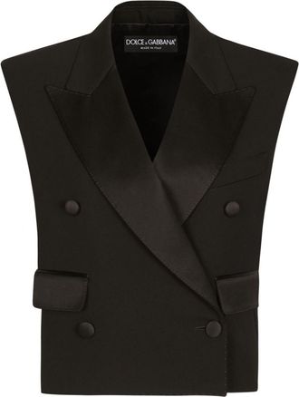 Dolce & Gabbana Black Sleeveless Blazer
