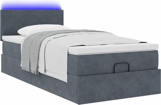 vidaXL Estructura Cama Otomana Colch&oacute;n Terciopelo Gris Oscuro Vidaxl