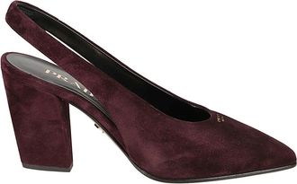Prada D&eacute;collet&eacute; Slingback Pomp - Dames - Pumps - Rood - 38 1/2 EU - Leer - Schoenen