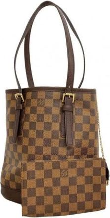 Louis Vuitton Pre-owned Bucket Bags, female, Brown, Size: ONE SIZE Pre-owned Damier Marais Tote