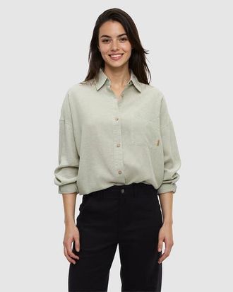 tentree West End Shirt in Light Moss at Nordstrom, Size X-Large