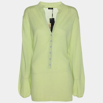424 Basler Green Stretch Knit Long Sleeve Shirt