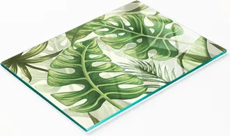 OEM Tabla De Servir De Cristal Para Cocina Con Estampado De Hojas Tropicales, 80x52 Cm
