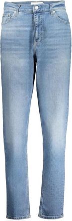 Calvin Klein Denim Mom Jeans Blauw Gewassen Geborduurd - Dames - Slim Fit Jeans - Blauw - W30 L32 - Denim - Jeans