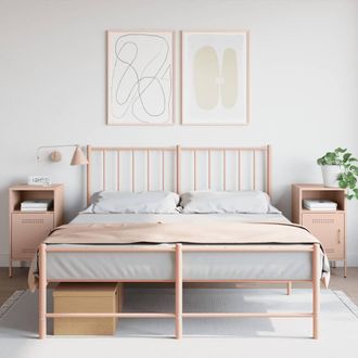 Berkfield Home Bedside Cabinets 2 pcs Pink 36x39x68 cm Steel | Size: 36 x 39 x 68 cm