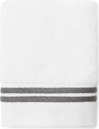 SFERRA Aura Nuova Combed Cotton Washcloth in White/Charcoal at Nordstrom