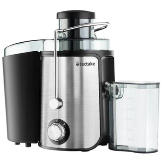 TecTake Licuadora de frutas y verduras con 2 velocidades, acero, 600 W, negro