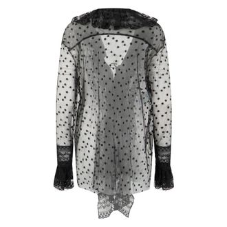 Alberta Ferretti Chemisier con Dettagli in Pizzo - - Blouses & Shirts - Donna - Nero - L