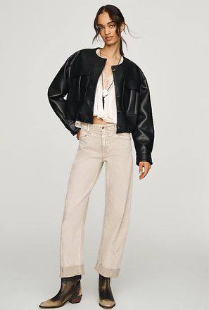 LE JEAN Selena Mid-Rise Cropped Cuffed Barrel Jeans