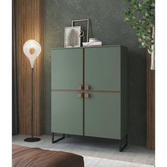 Dmora Aparador Guerina, Alacena 4 Estantes, 8 Compartimentos, 4 Puertas, 108x40x144h Cm Verde