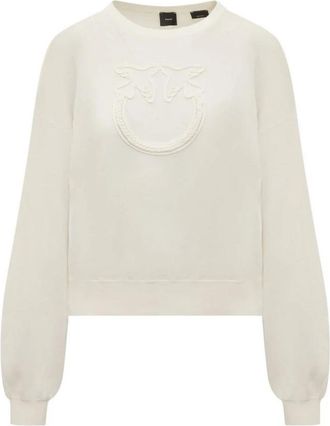 Pinko Stijlvolle Sweater - Dames - Sweatshirts - Wit - S - Katoen - Hoodies & sweatvesten