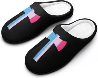 Generic Trans Pattern Axe Funny Mens Cotton Slippers Shoes Novelty Soft Non-Slip Sole Home Shoe