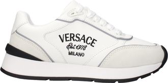 Versace White Leather Low Top Womens Sneakers