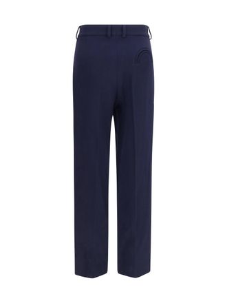 Blaz&eacute; Milano Womens Alcanara Fox Lightweight Wool Pants Navy Fleece Ovis Aries Trousers
