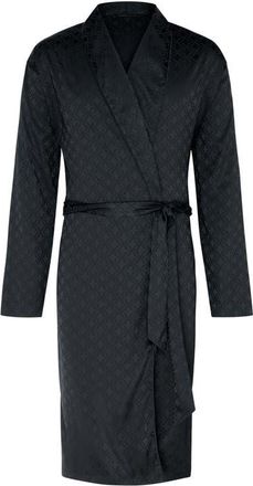 Savage x Fenty Savage X Satin Jacquard Robe in Black Caviar X Hatch Jacquard at Nordstrom, Size X-Large