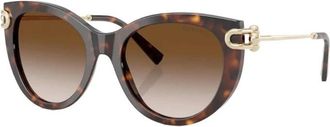 Tiffany & Co. Butterfly Zonnebril - Dames - Zonnebrillen - Bruin - 53 MM - Accessoires