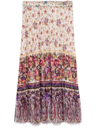 Pierre-Louis Mascia Printed Silk Pleated Skirt