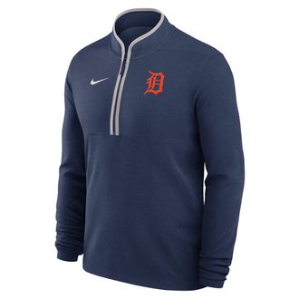 Nike Detroit Tigers Victory Nike Mens Dri-FIT MLB 1/2-Zip Long-Sleeve Top in Blue | 03430BOGDG-SZN