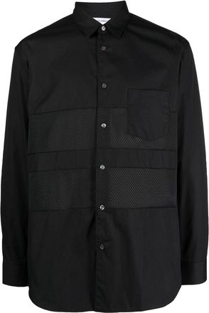 Comme Des Gar&ccedil;ons panelled long-sleeved shirt - men - Cotton - M - Black