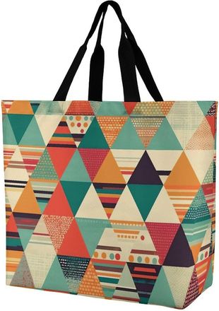 Generic Bright Colors And Stripes Women Handbag Portable Shopping Bag Eco Friendly Grocery Bags For Yoga Casual Beach