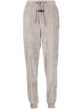 Fear of God tapered velour track pants - women - Nylon/Cotton - L - Grey
