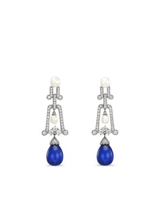 Anabela Chan Orecchini Moderne in rodio vermeil con pietre - Blu