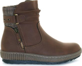 Wanderlust Womens Carol Faux Leather Cozy Bootie In Brown