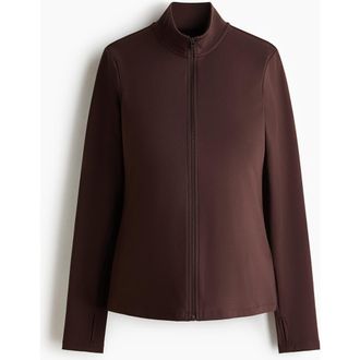 H&M Mama Zip-through Sports Jacket in Dark Brown at Nordstrom, Size Xx-Large